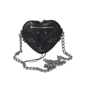 BALENCIAGA Luca Goal Heart Shoulder Bag chain strap